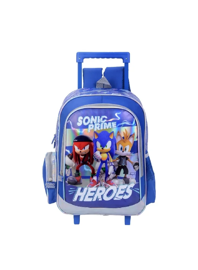 MARVEL Sonic The Hedgehog Zipper Closure Telescopic Handle Kids Trolley Bag Multicolour 41 x 13 x 31 cm FKST-32017
